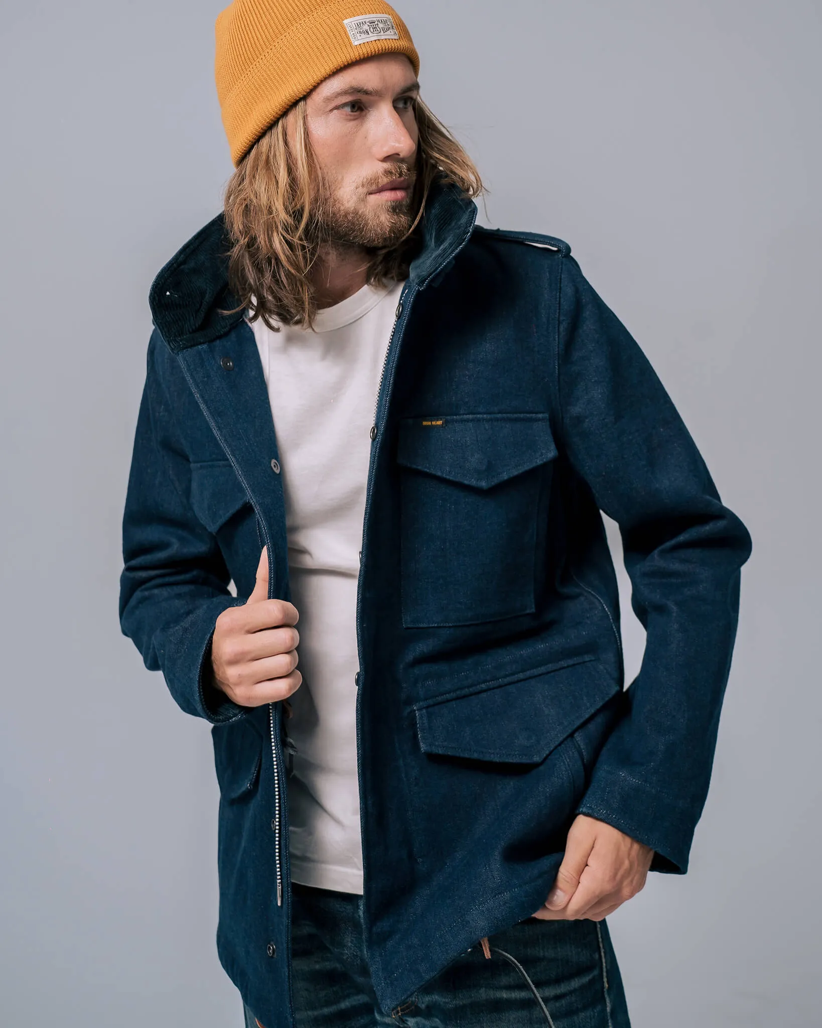 16oz Natural Indigo Selvedge Denim M65 Field Jacket
