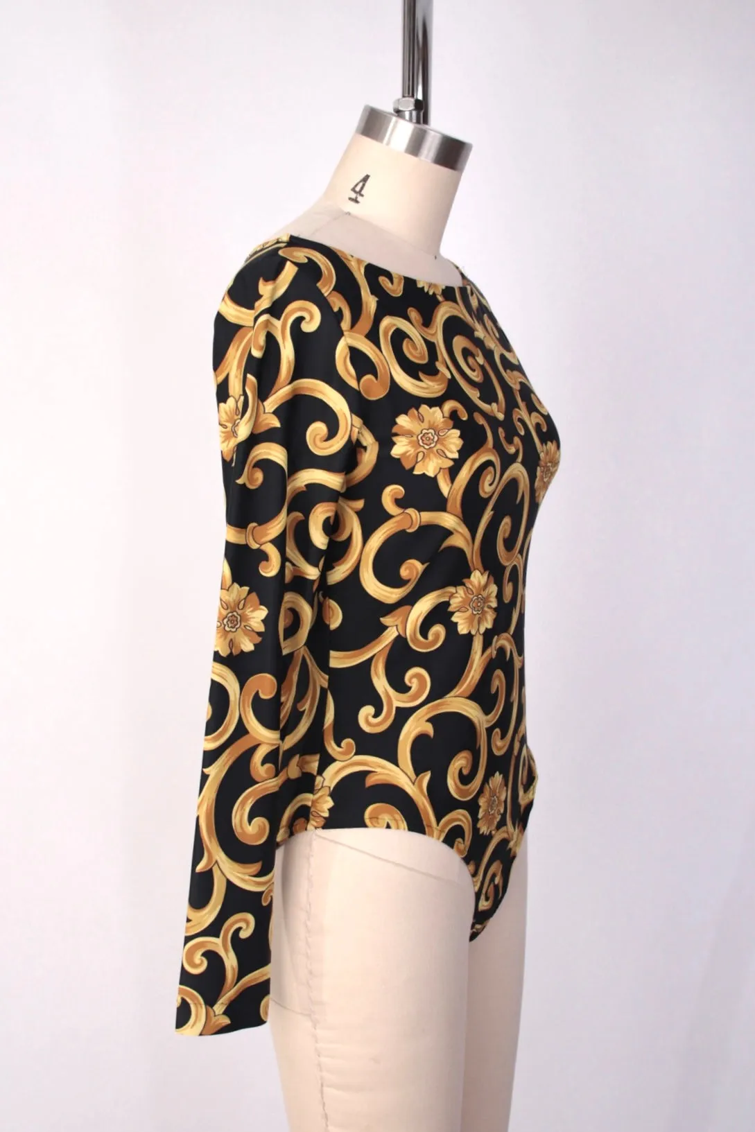 1990s Baroque Printed Bodysuit