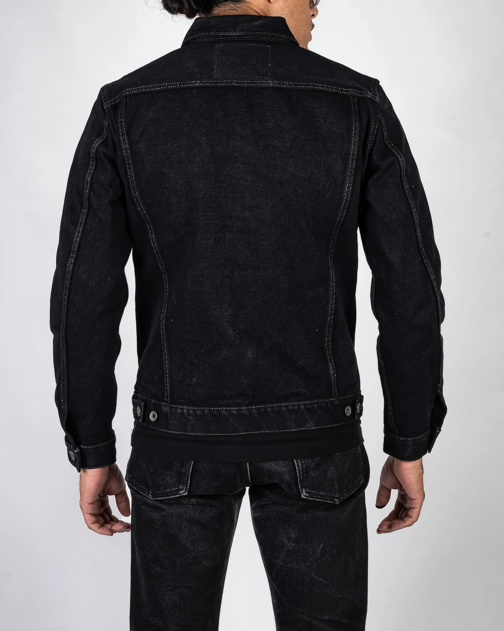 19oz Left-Hand Twill Selvedge Denim Type III Jacket -  Indigo Overdyed Black