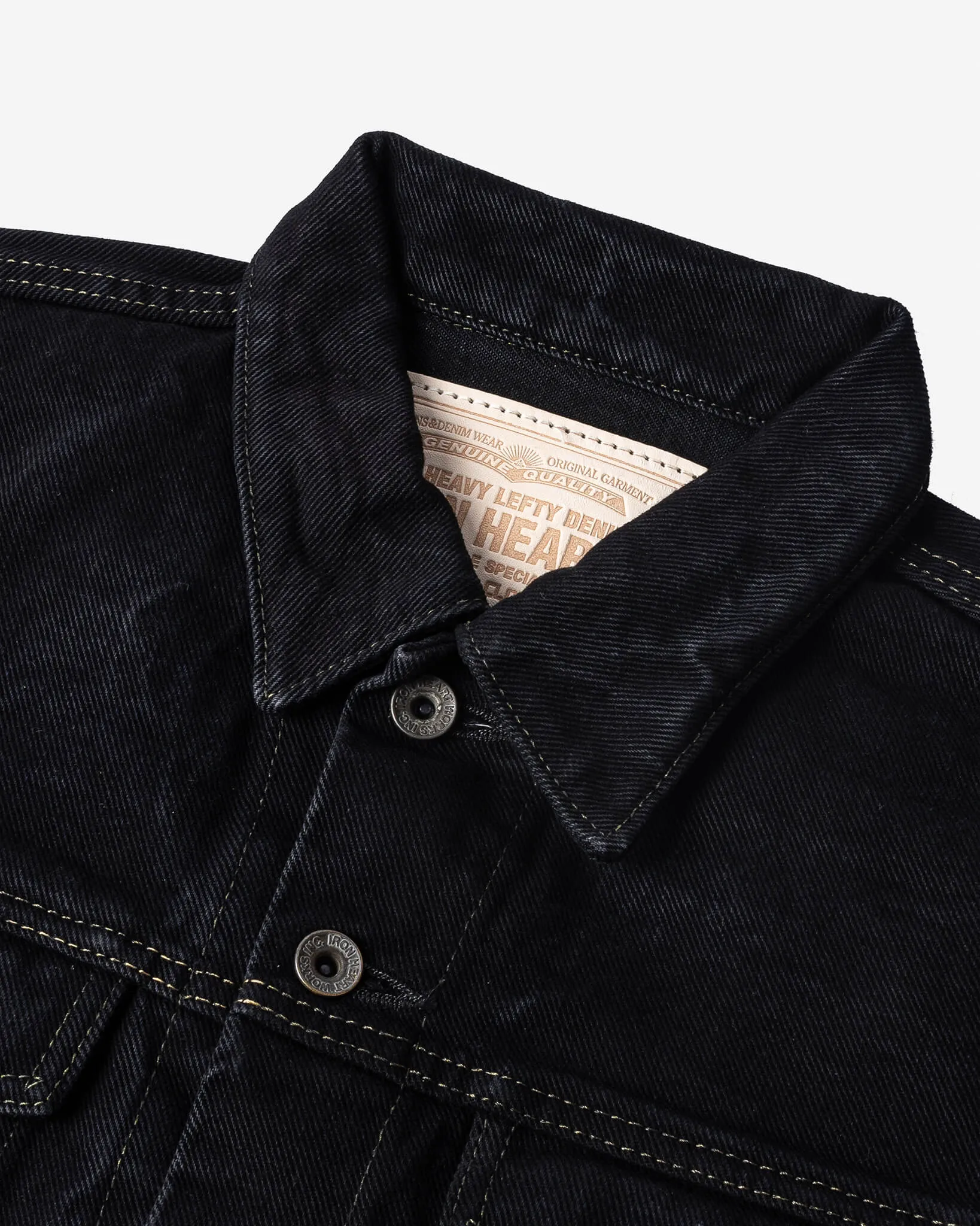 19oz Left-Hand Twill Selvedge Denim Type III Jacket -  Indigo Overdyed Black