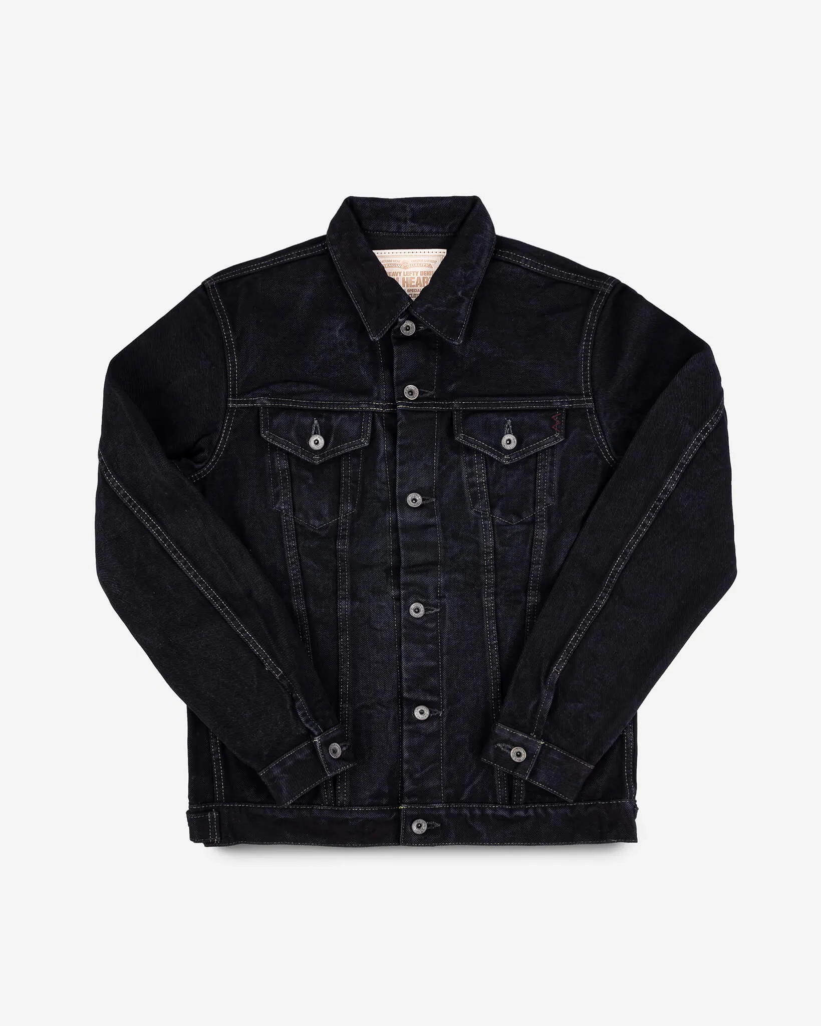 19oz Left-Hand Twill Selvedge Denim Type III Jacket -  Indigo Overdyed Black