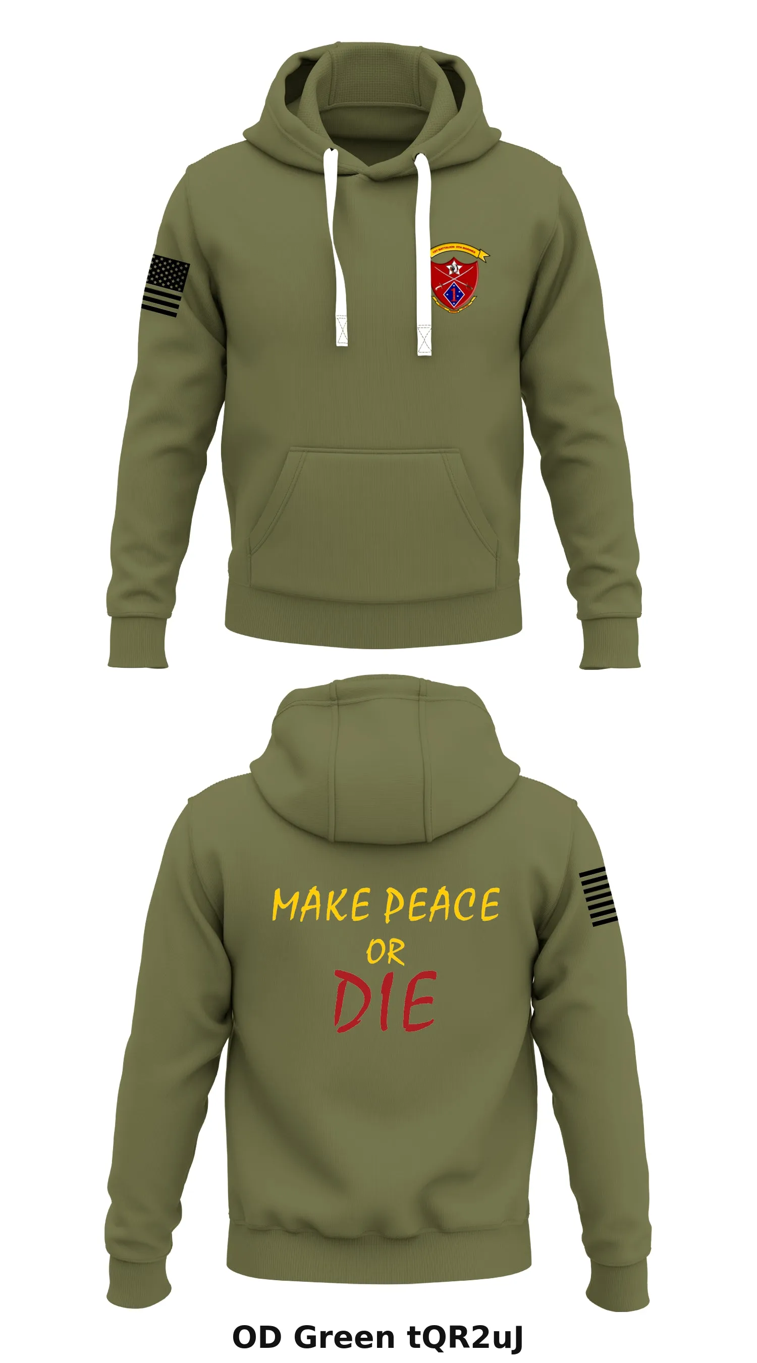 1st Battalion, 5th Marines  Store 1  Core Men's Hooded Performance Sweatshirt - tQR2uJ
