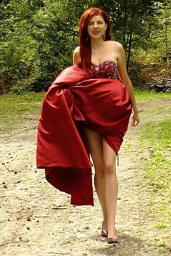 A-line Sweetheart Floor Length Charmuse Bow Backless Prom Dress