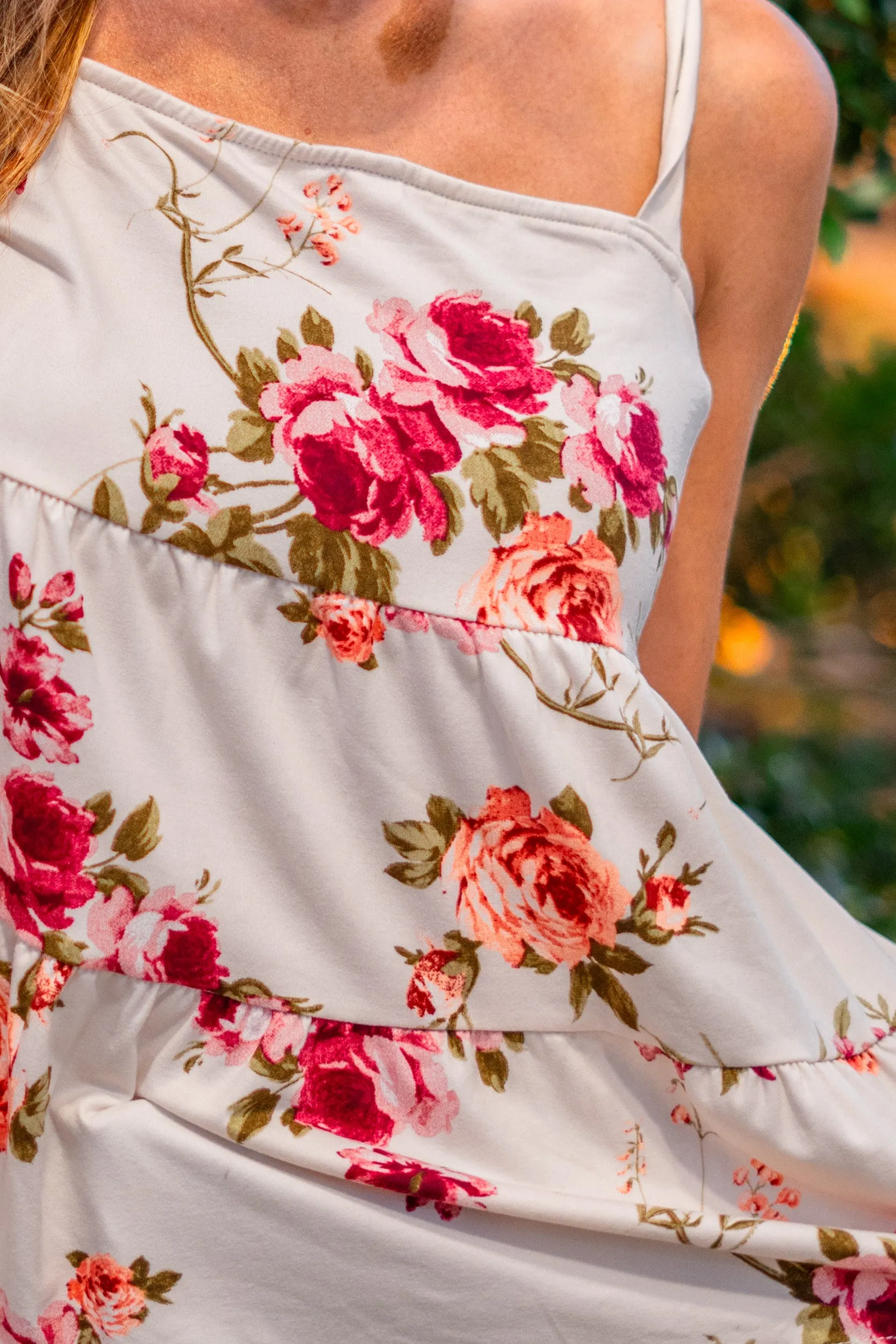 Adalyn Floral Printed Tie Tiered Top