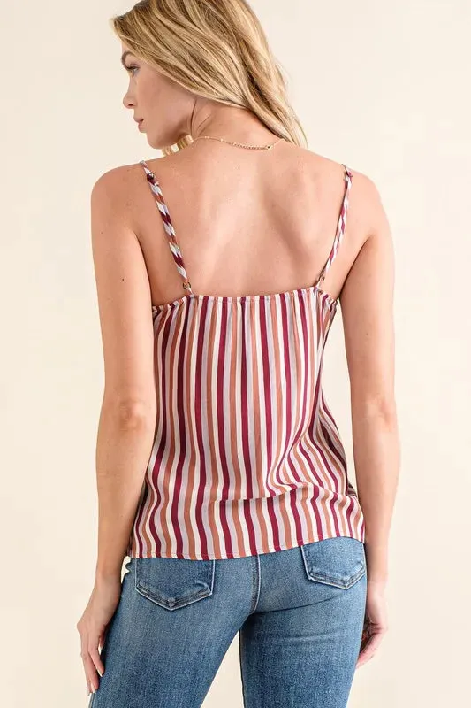 And The Why Stripe Print with Lace Cami