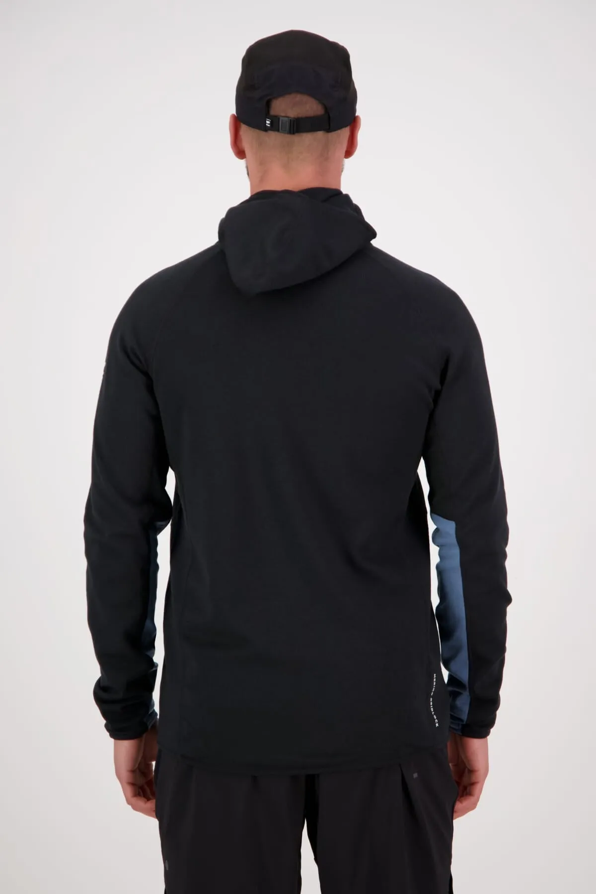 Approach Merino Gridlock Hood - Blue Slate Black
