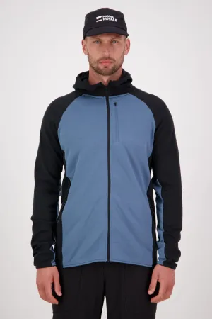 Approach Merino Gridlock Hood - Blue Slate Black