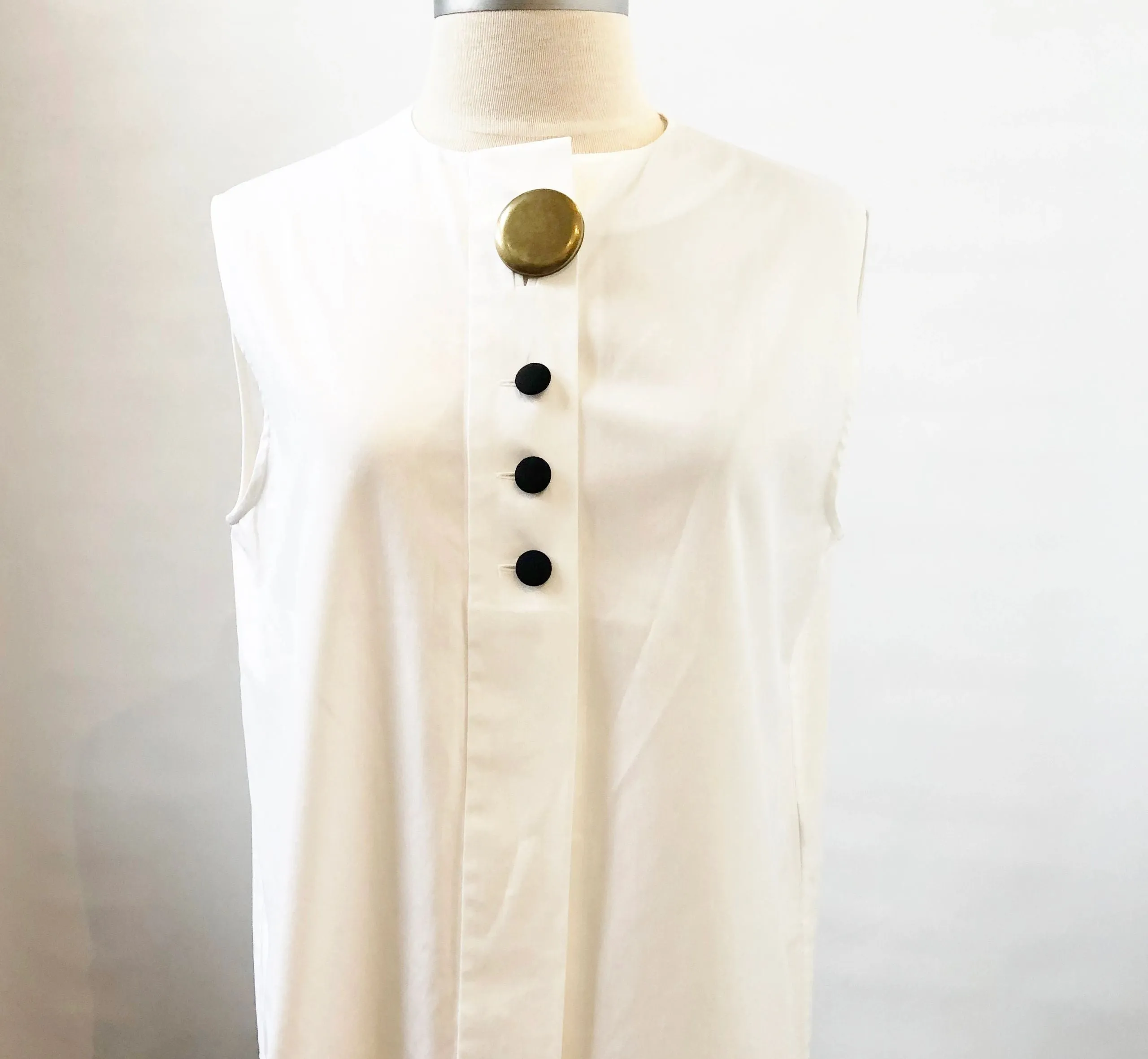 Balenciaga Sleeveless Cotton Blouse Size 36 It (Xs / 0 Us)