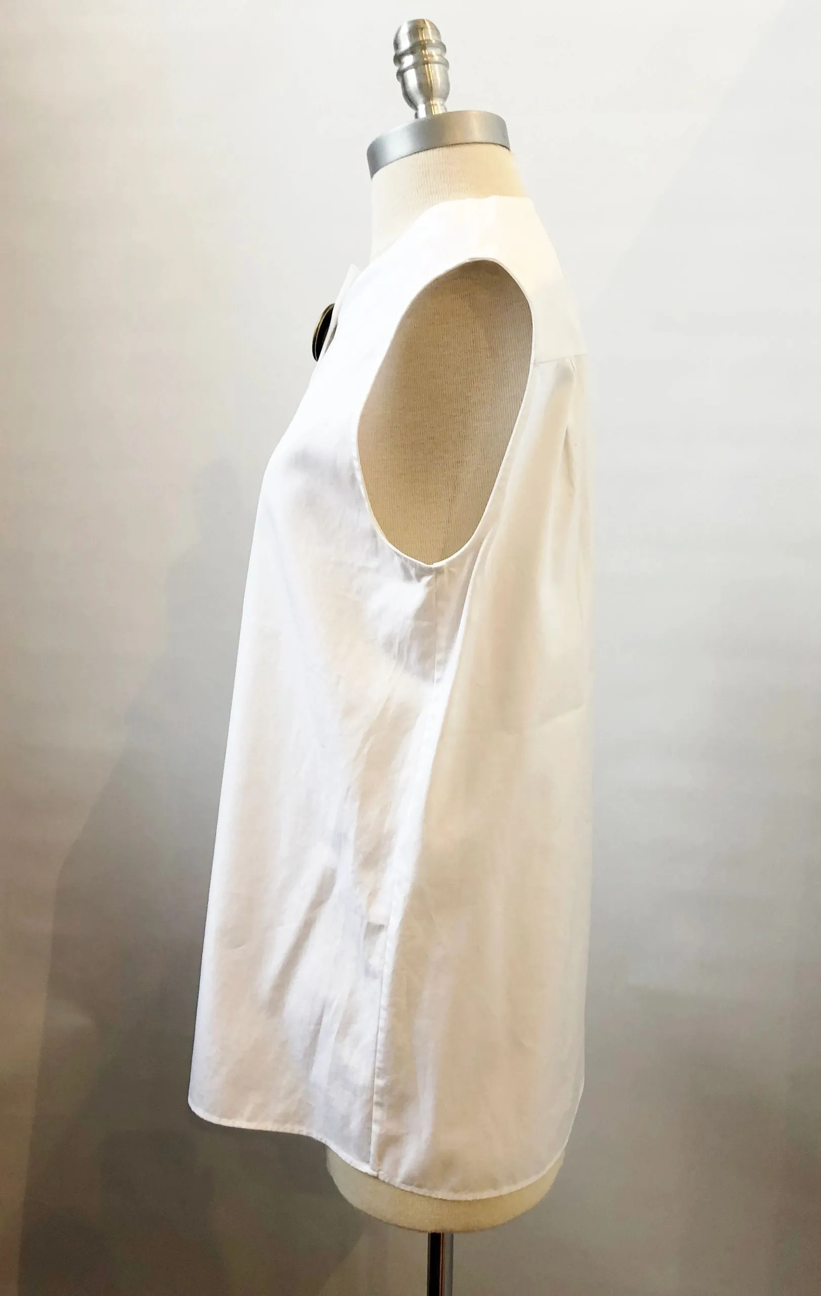 Balenciaga Sleeveless Cotton Blouse Size 36 It (Xs / 0 Us)