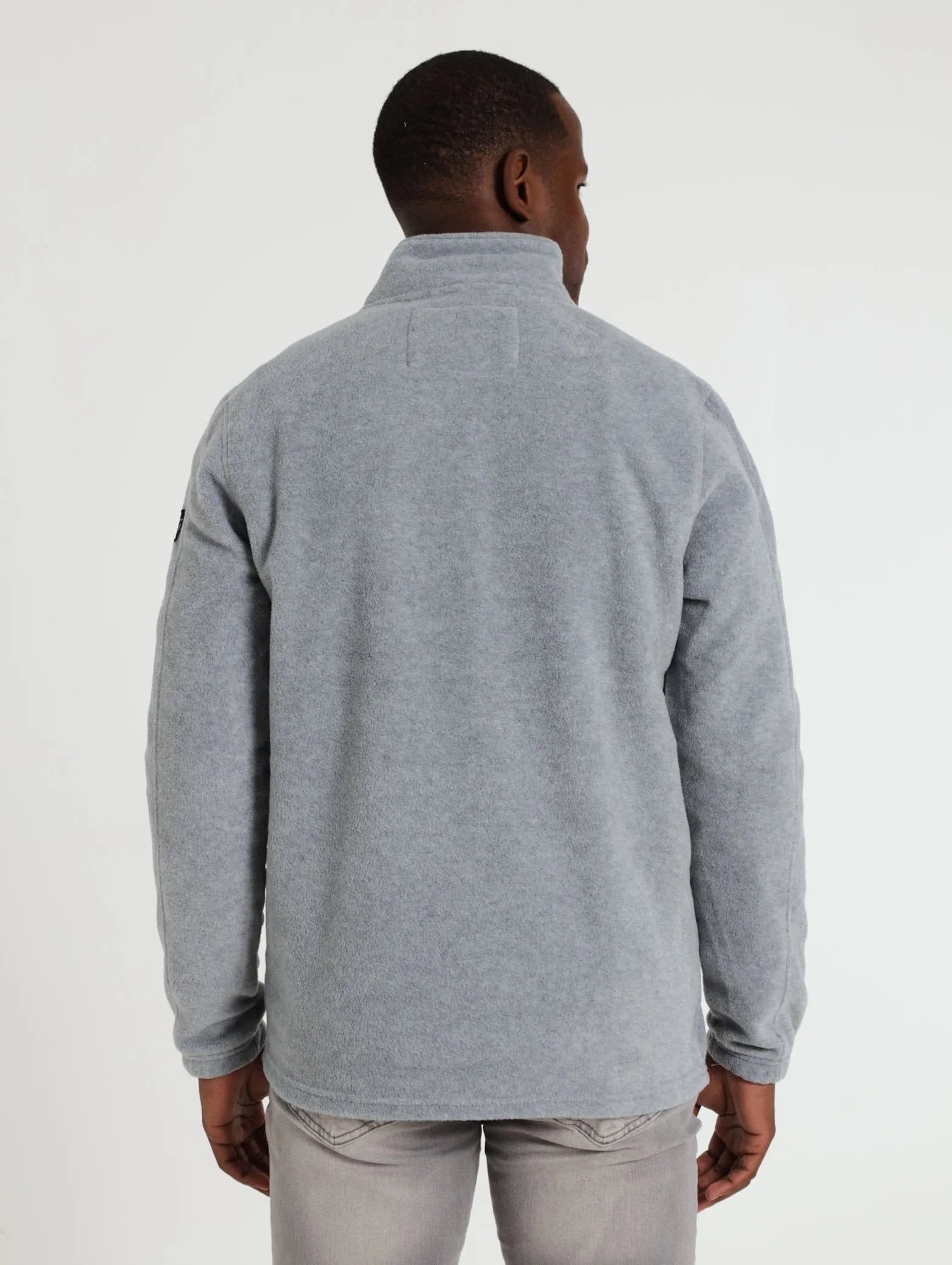 Basic 1/4 Zip Polar Fleece Top - Grey Melange