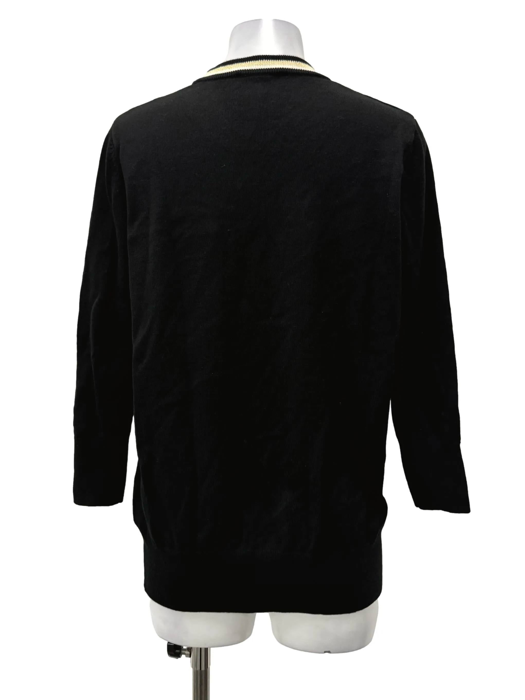 Basic Black Knitted Round Neck Long Sleeves Top