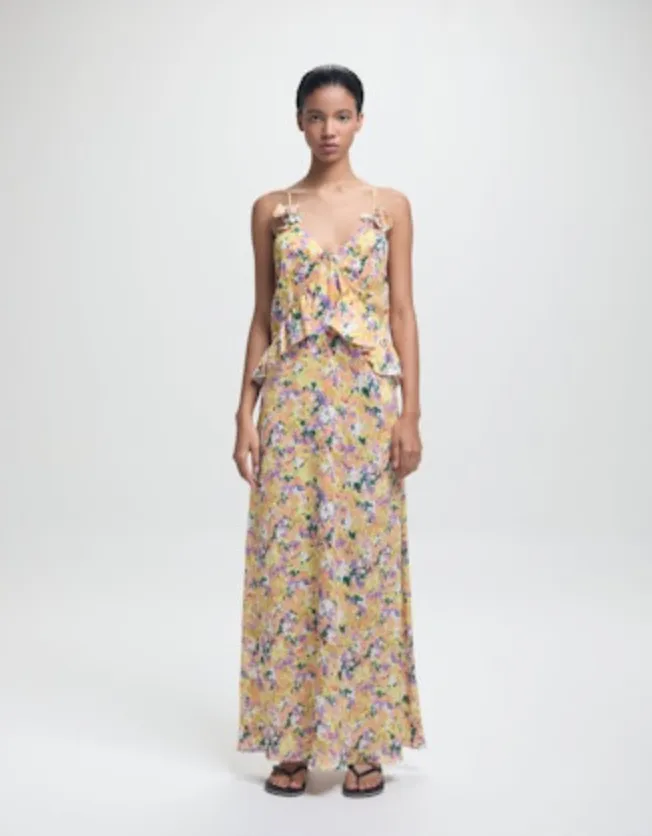 Bel Dress - Yellow Dandelion Crepe