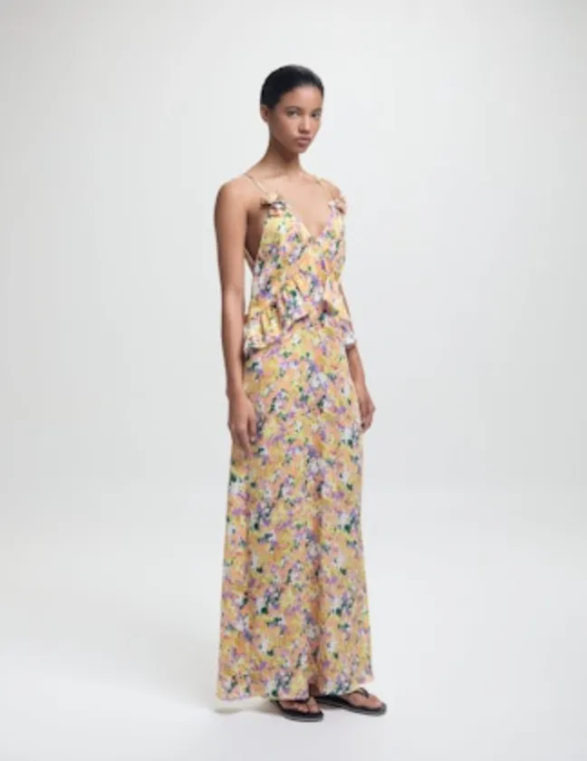 Bel Dress - Yellow Dandelion Crepe