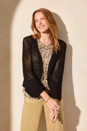 Bell Sleeve Cardigan in Black
