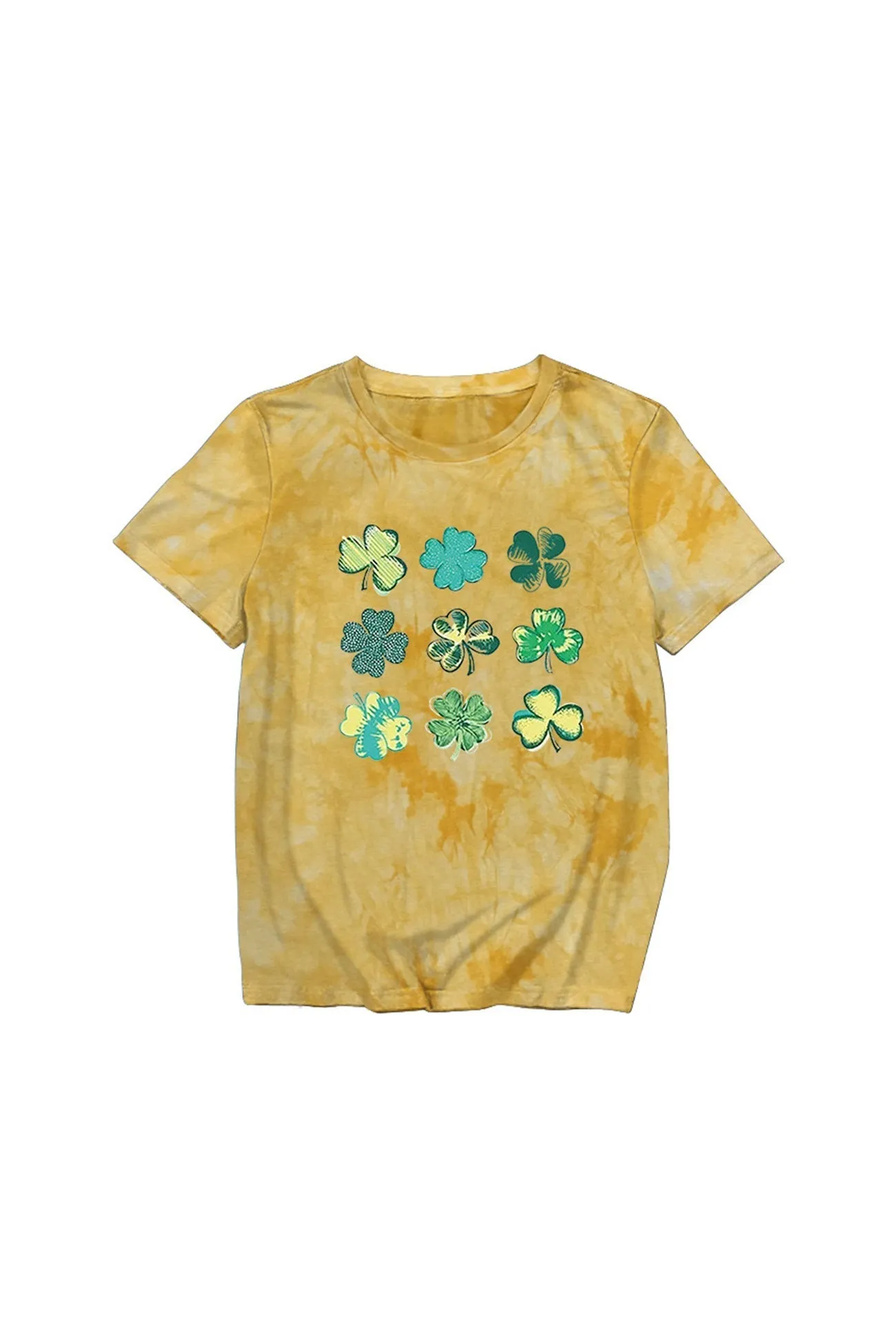 BerryBetty - Tie-dye Clover Printed T-shirt