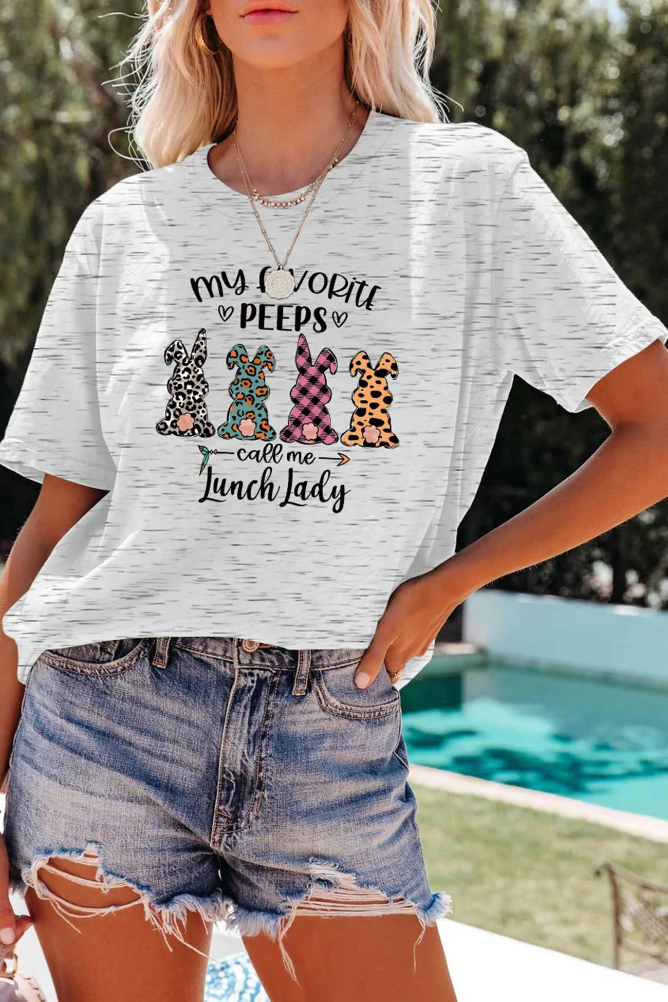BerryBetty - Various Print Rabbit Graphic T-shirt