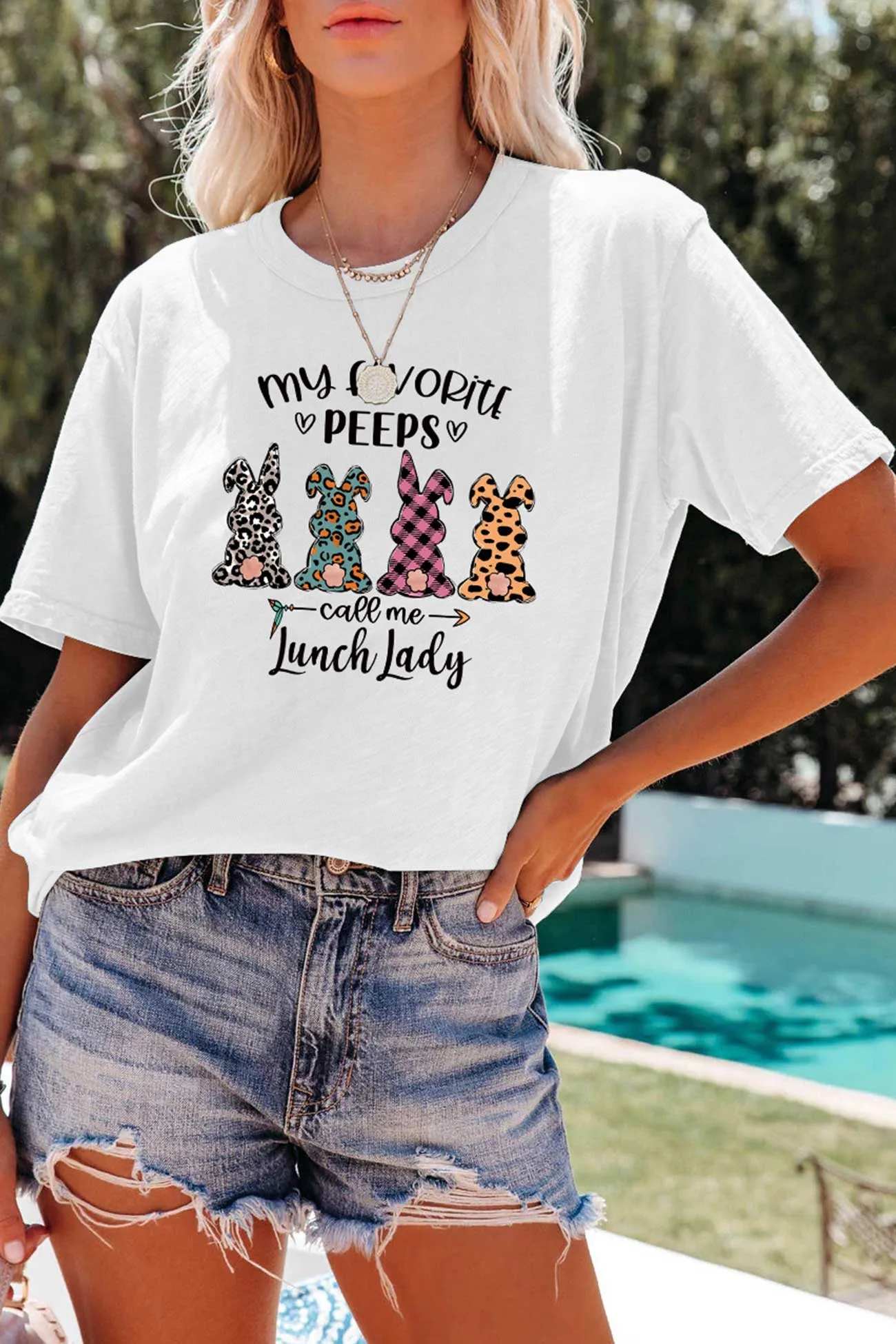 BerryBetty - Various Print Rabbit Graphic T-shirt