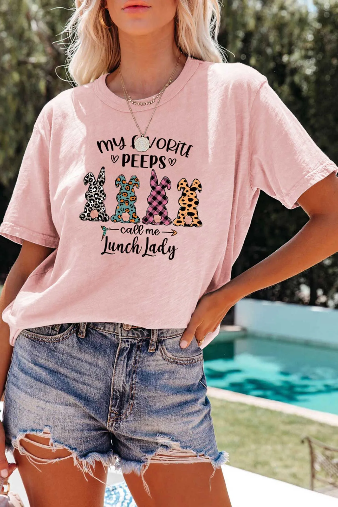 BerryBetty - Various Print Rabbit Graphic T-shirt