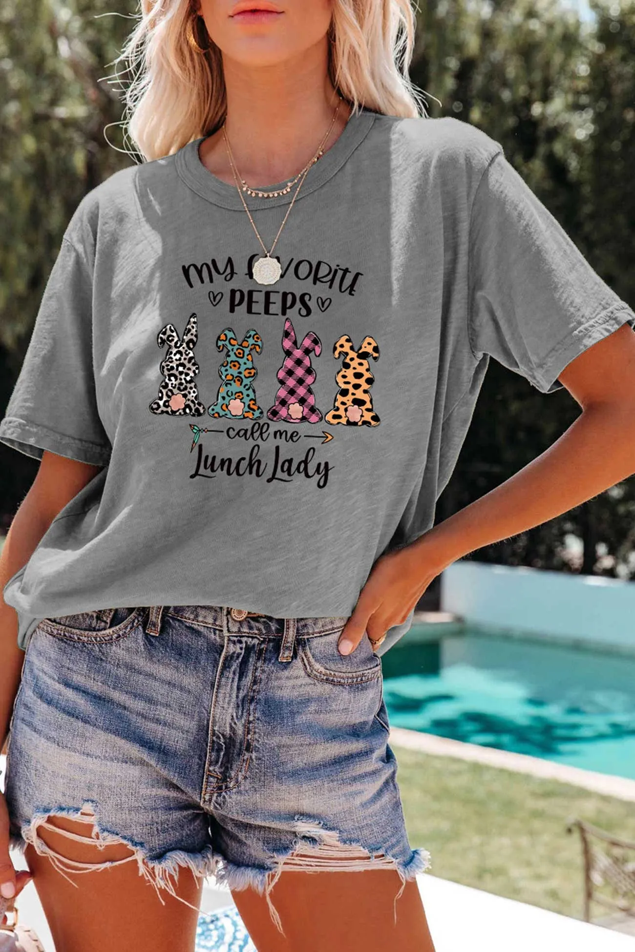 BerryBetty - Various Print Rabbit Graphic T-shirt