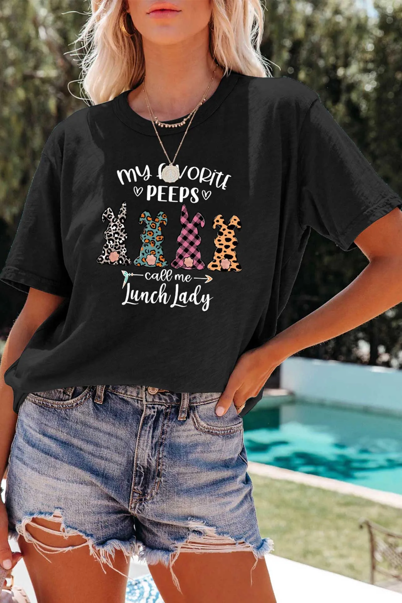 BerryBetty - Various Print Rabbit Graphic T-shirt