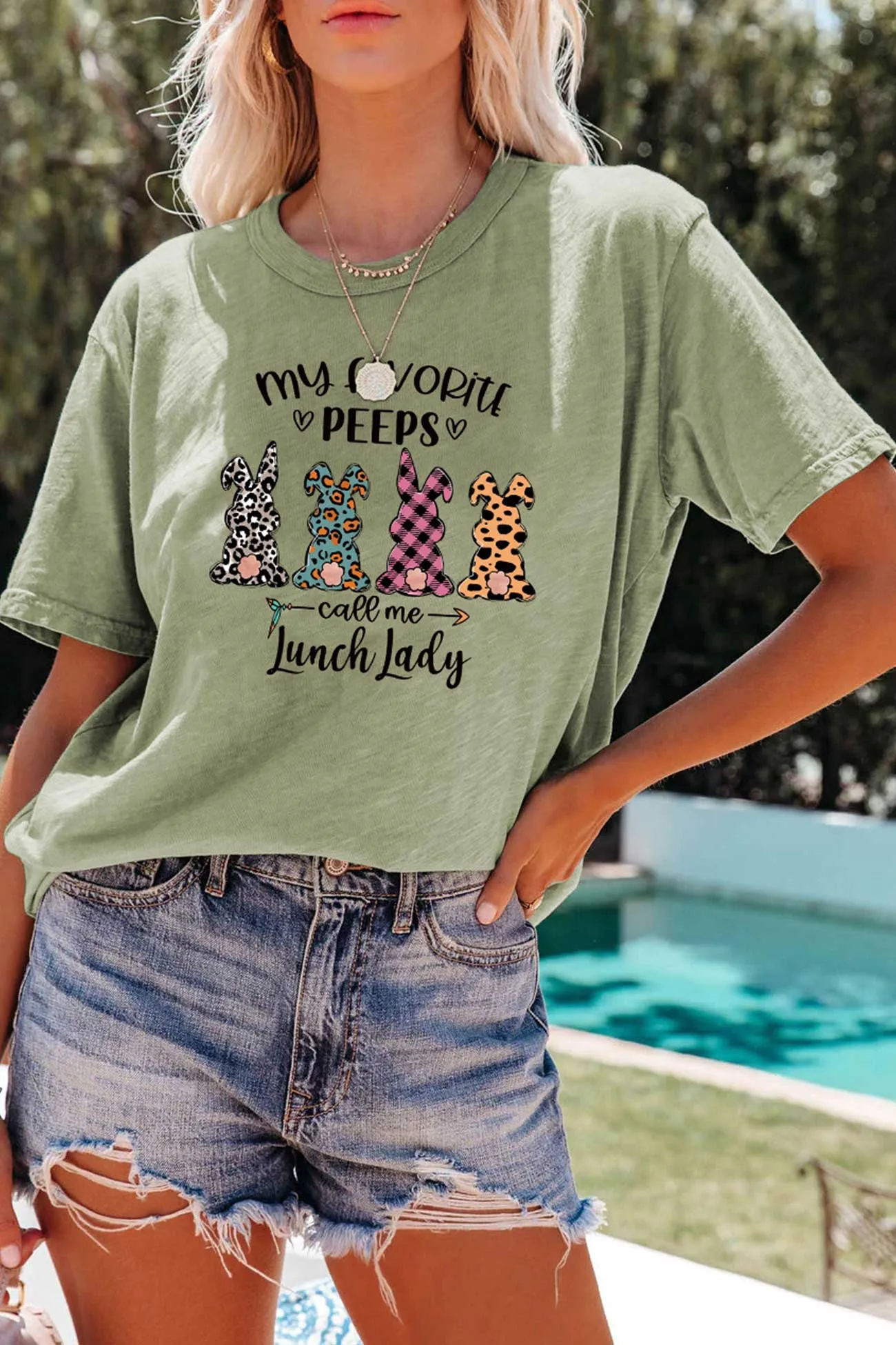 BerryBetty - Various Print Rabbit Graphic T-shirt
