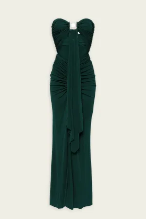 Bezel Quartz Disconnect Dress in Evergreen