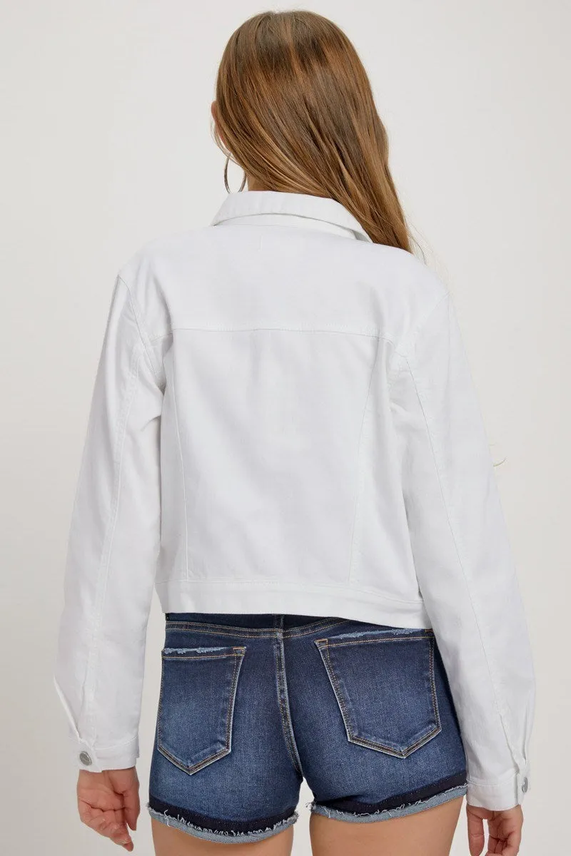 Billy BASIC DENIM JACKET-White