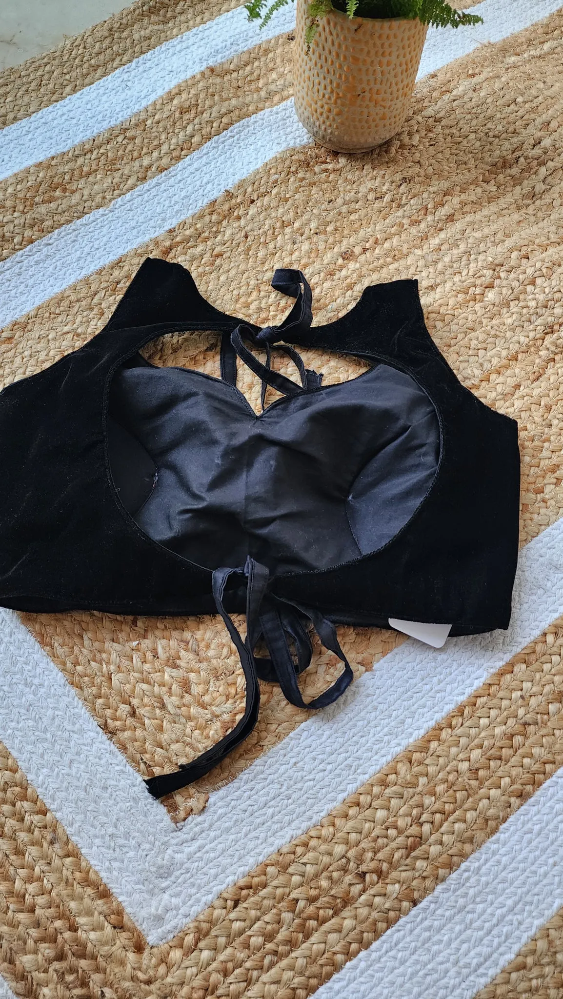 Black Velvet Sleeveless Blouse