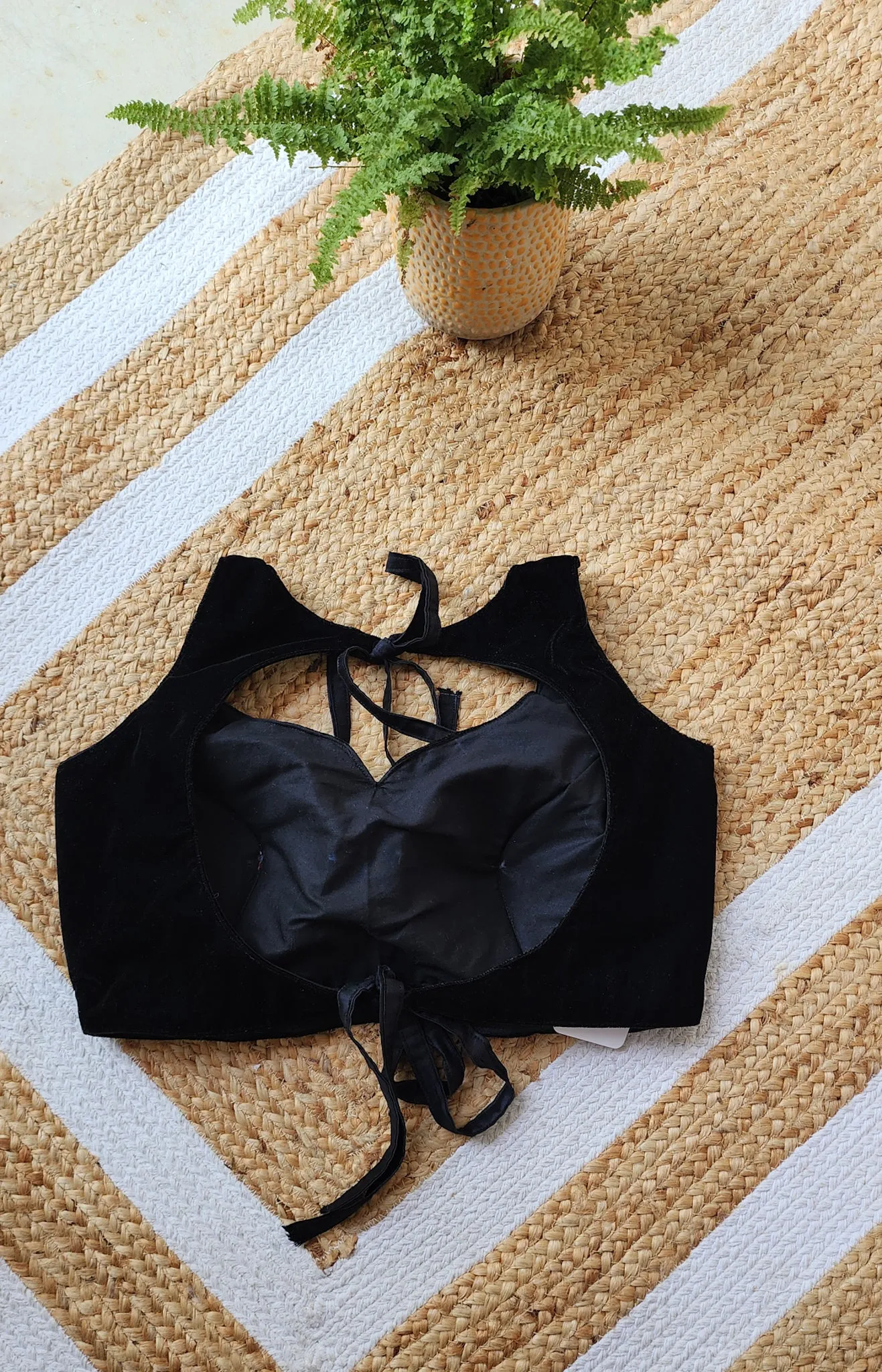 Black Velvet Sleeveless Blouse