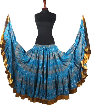 Block print skirt Jaipur Beauty 4 Border skirt with shiny trim