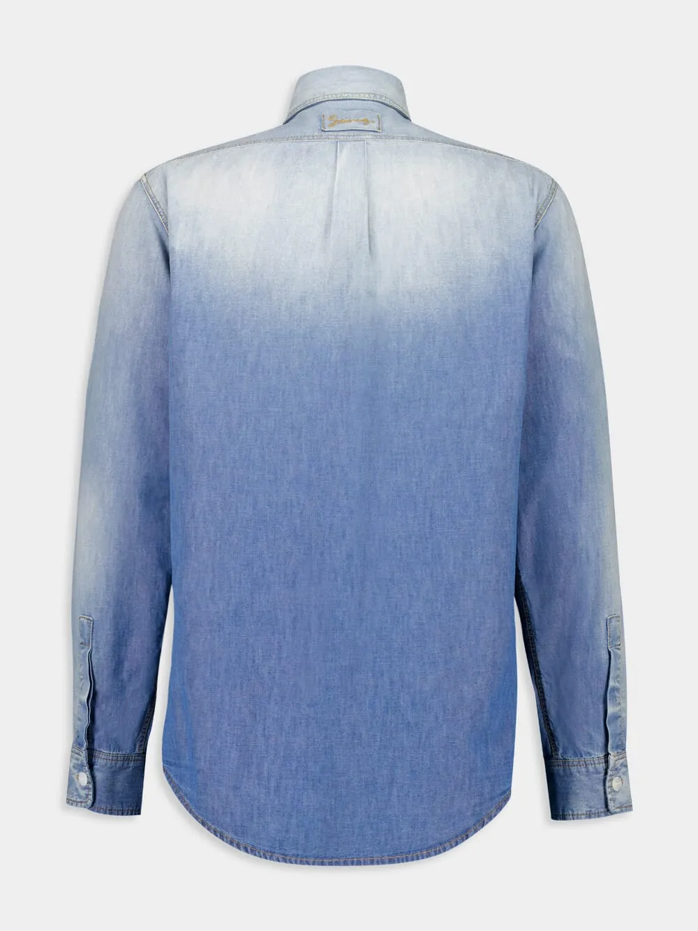 Blue Patchwork Denim Shirt
