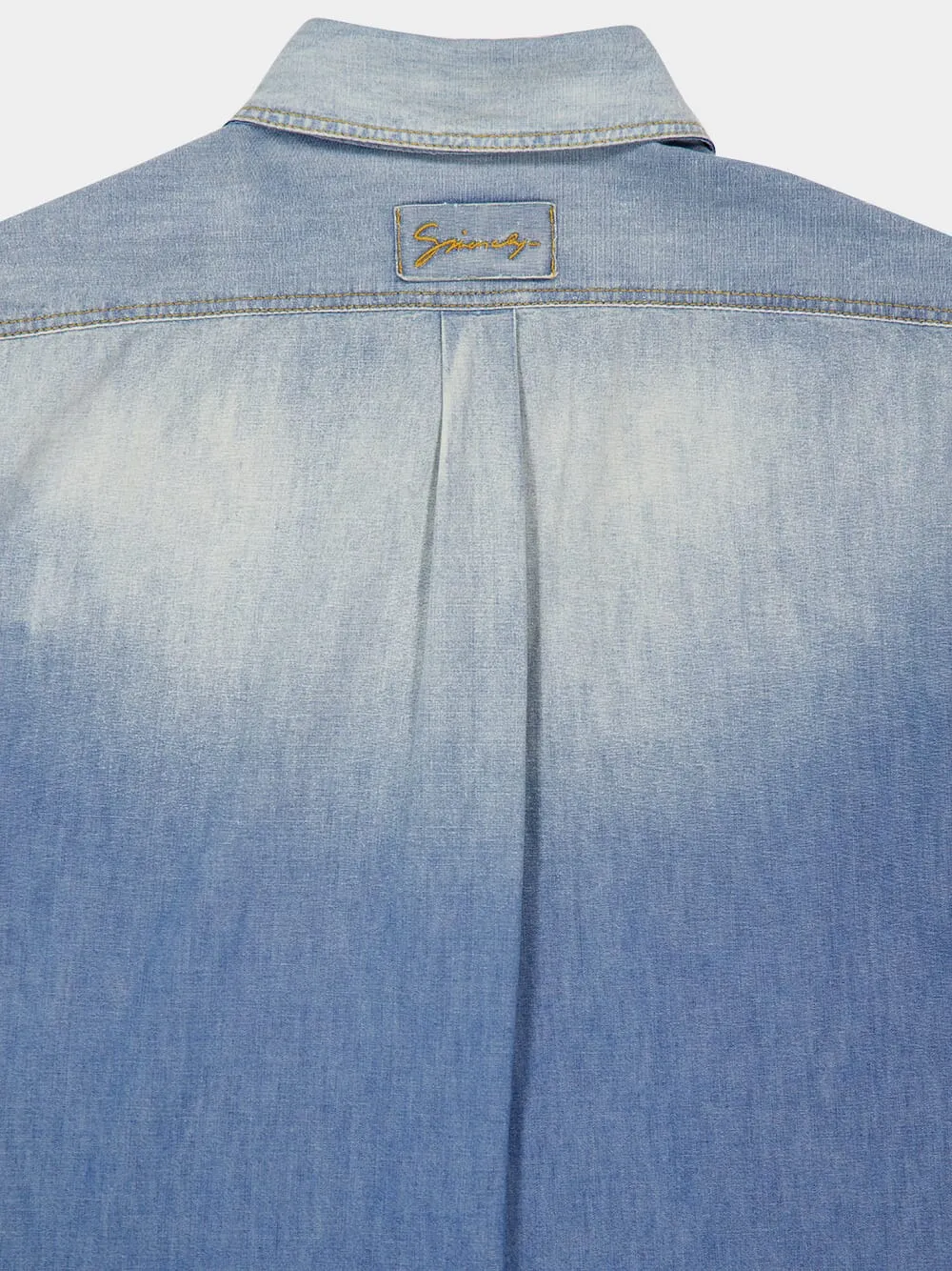 Blue Patchwork Denim Shirt