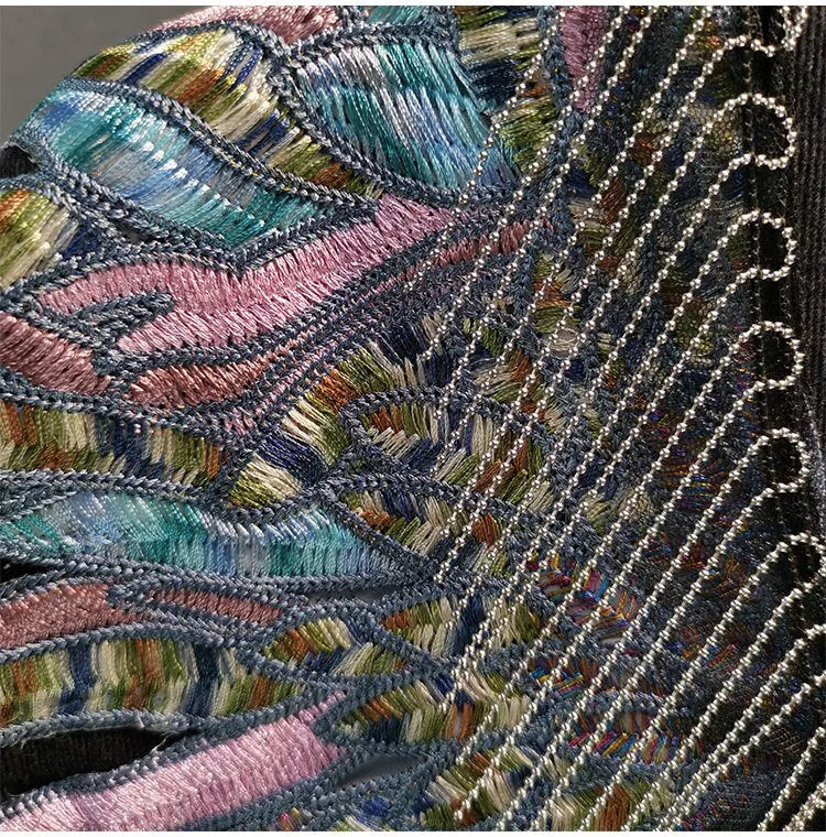 Boho Wings Denim Embroidered Jacket