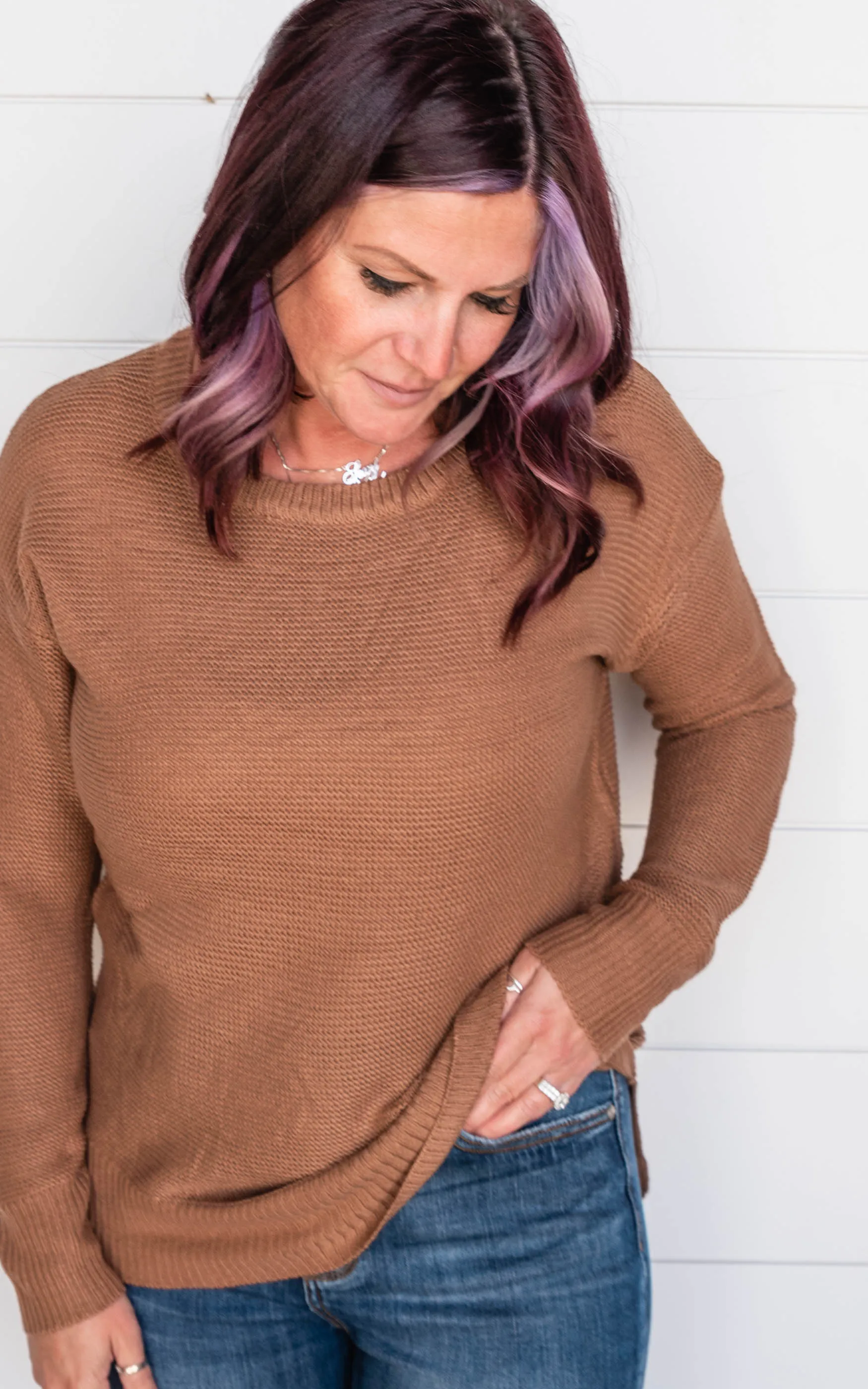 Boyfriend Fit Sweater with Drop Shoulder | FINAL SALE