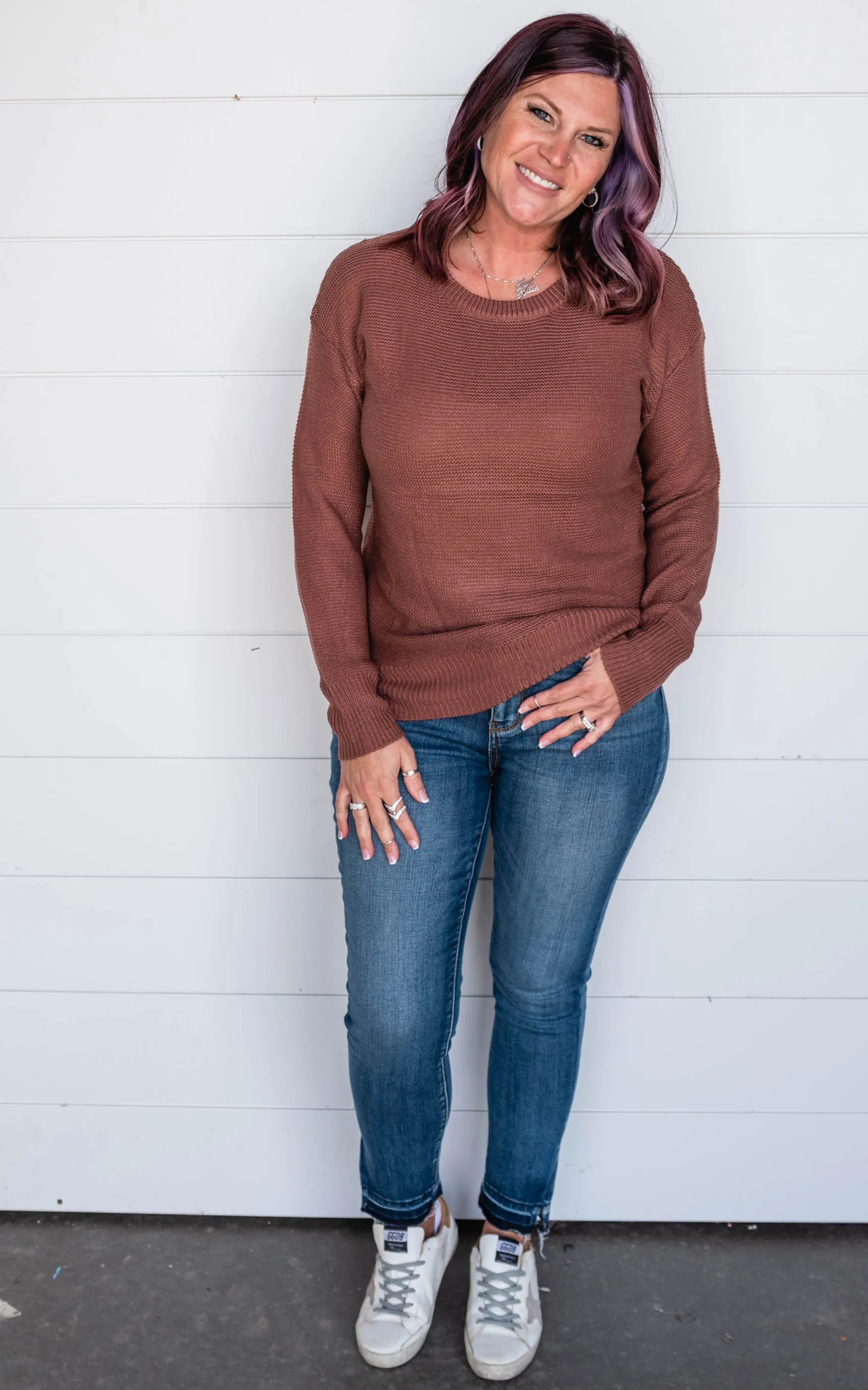 Boyfriend Fit Sweater with Drop Shoulder | FINAL SALE