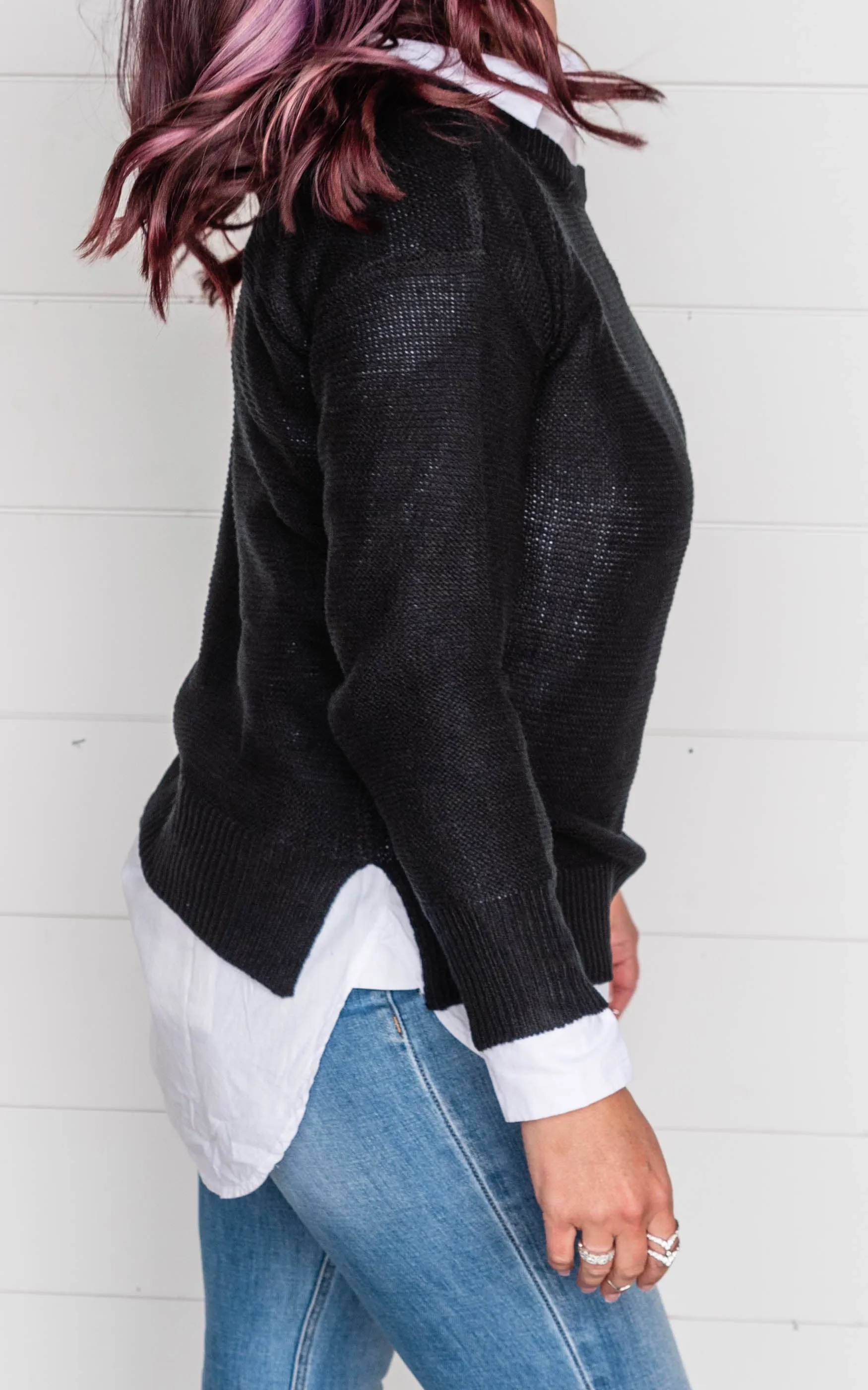 Boyfriend Fit Sweater with Drop Shoulder | FINAL SALE