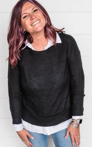 Boyfriend Fit Sweater with Drop Shoulder | FINAL SALE
