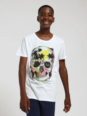 Boys Printed Tee - White