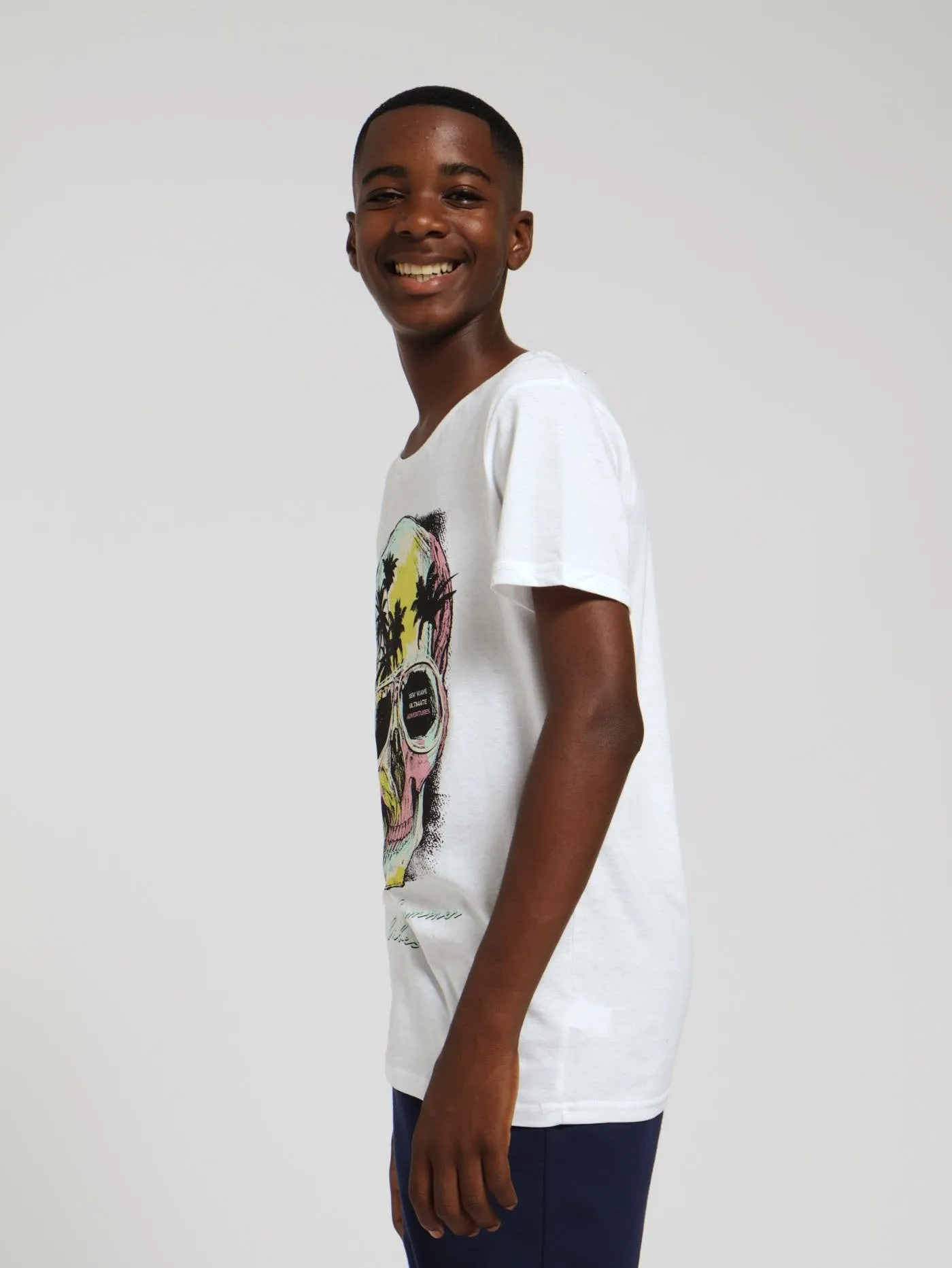 Boys Printed Tee - White