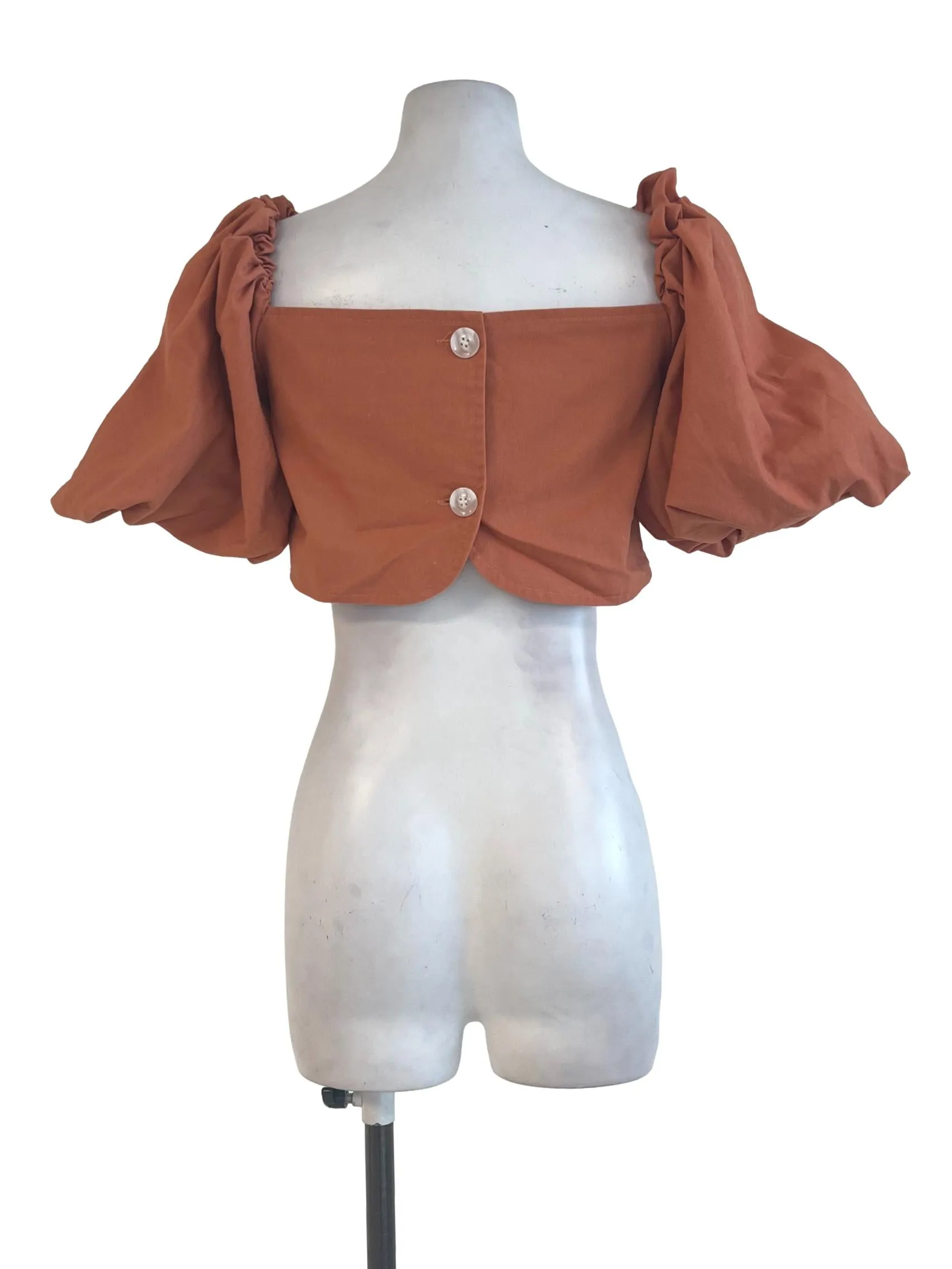 Brick Orange Buttoned Top