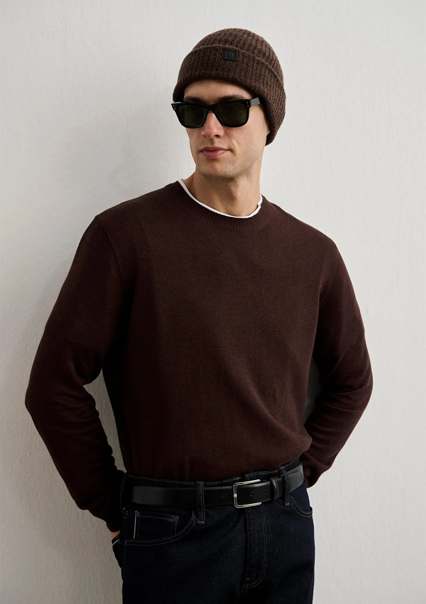 Brown Cashmere Blend Sweater