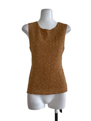 Brown White Confetti Top