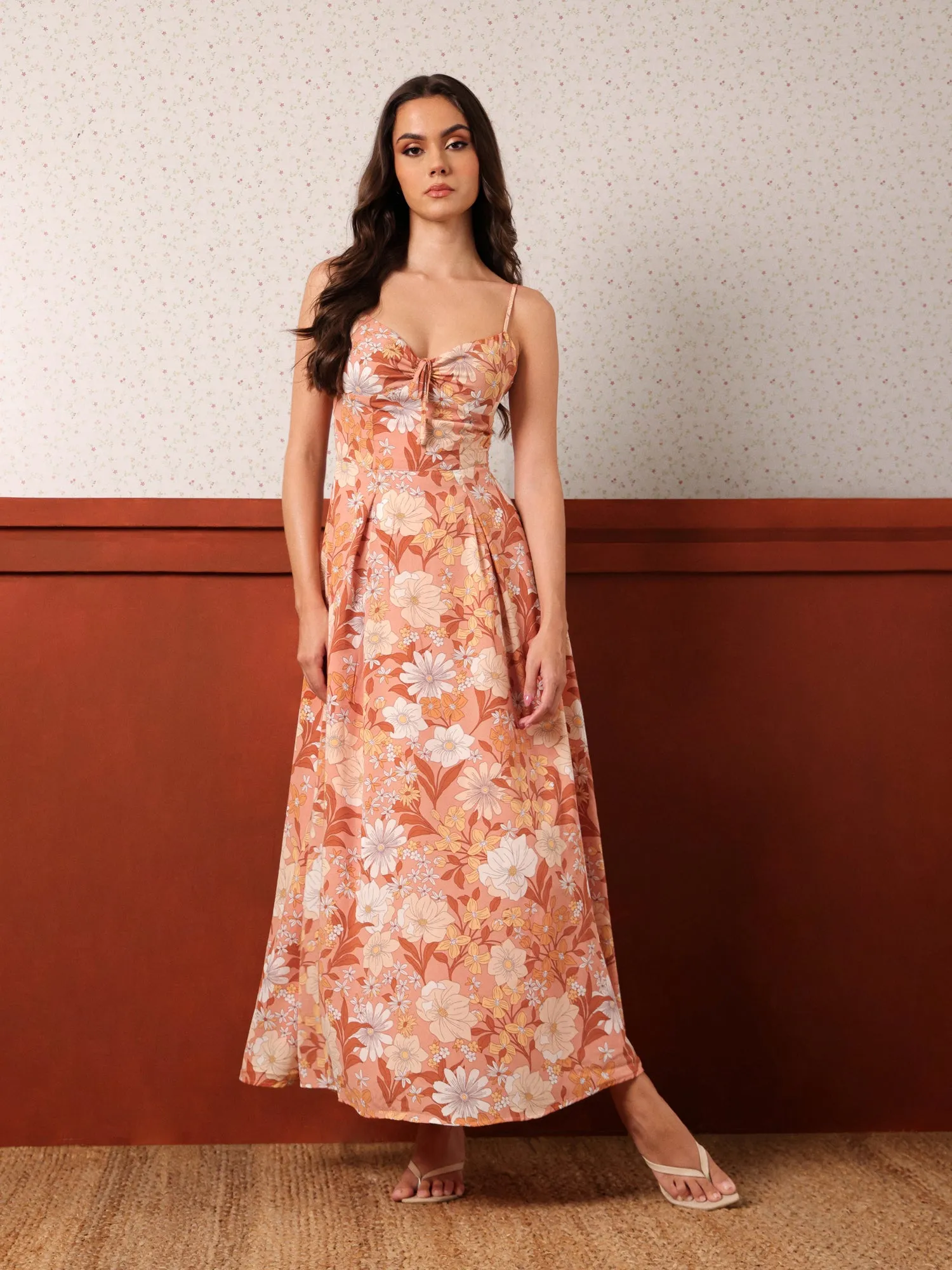 Bust Ruched Maxi Dress