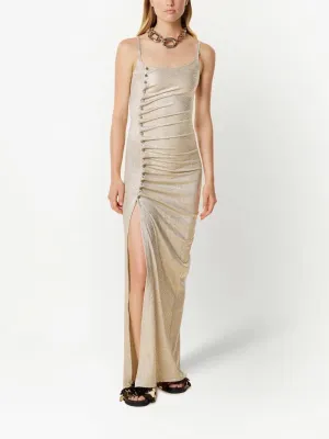 Button-Embellished maxi dress