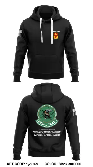 C 1-43, 11TH BN Store 1  Core Men's Hooded Performance Sweatshirt - cydCeN-BLK