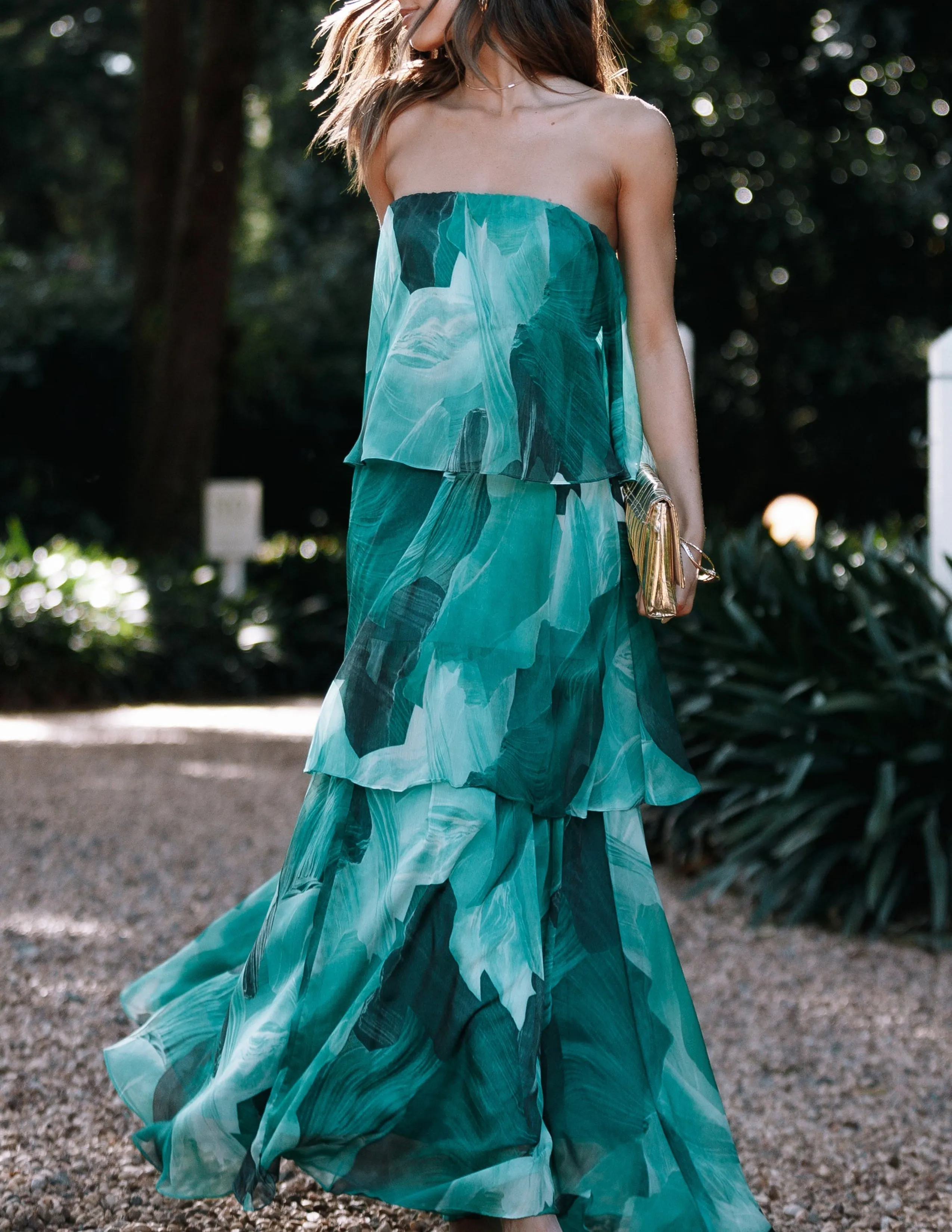 Calista Green Bloom Strapless