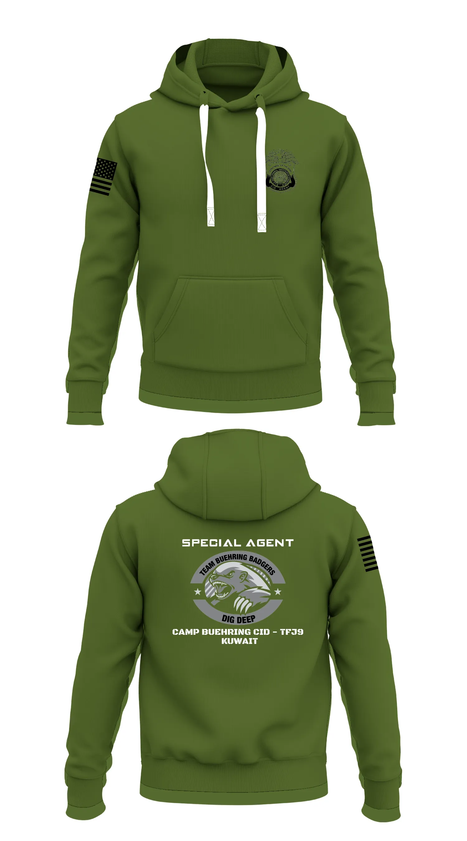 Camp Buehring CID Office Store 1  Core Men's Hooded Performance Sweatshirt - 54392385292