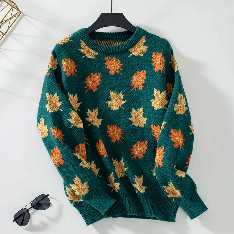 Casual Round Neck Knit Sweater for Women