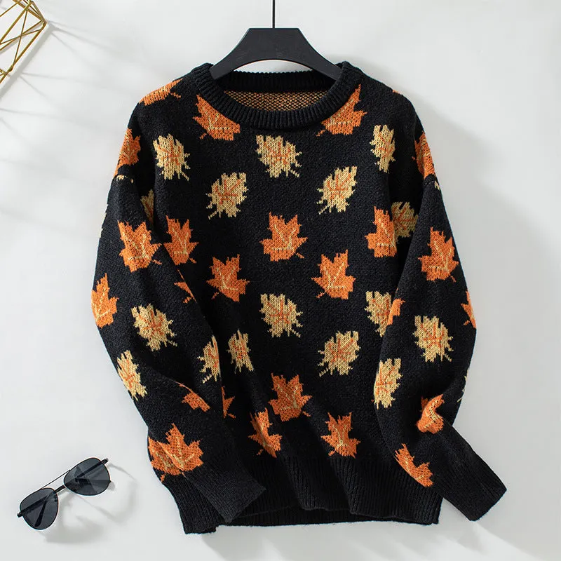 Casual Round Neck Knit Sweater for Women