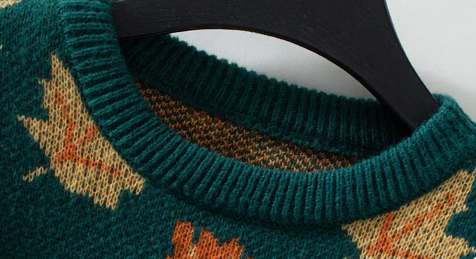 Casual Round Neck Knit Sweater for Women